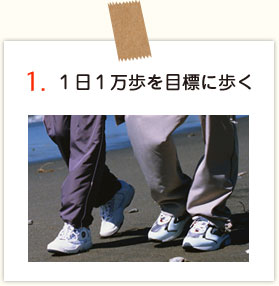 １日１万歩を目標に歩く